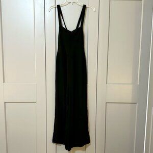 Madewell Sweetheart Neck Wide Leg Jumpsuit Ruched Back Zip Black Women's Size 2